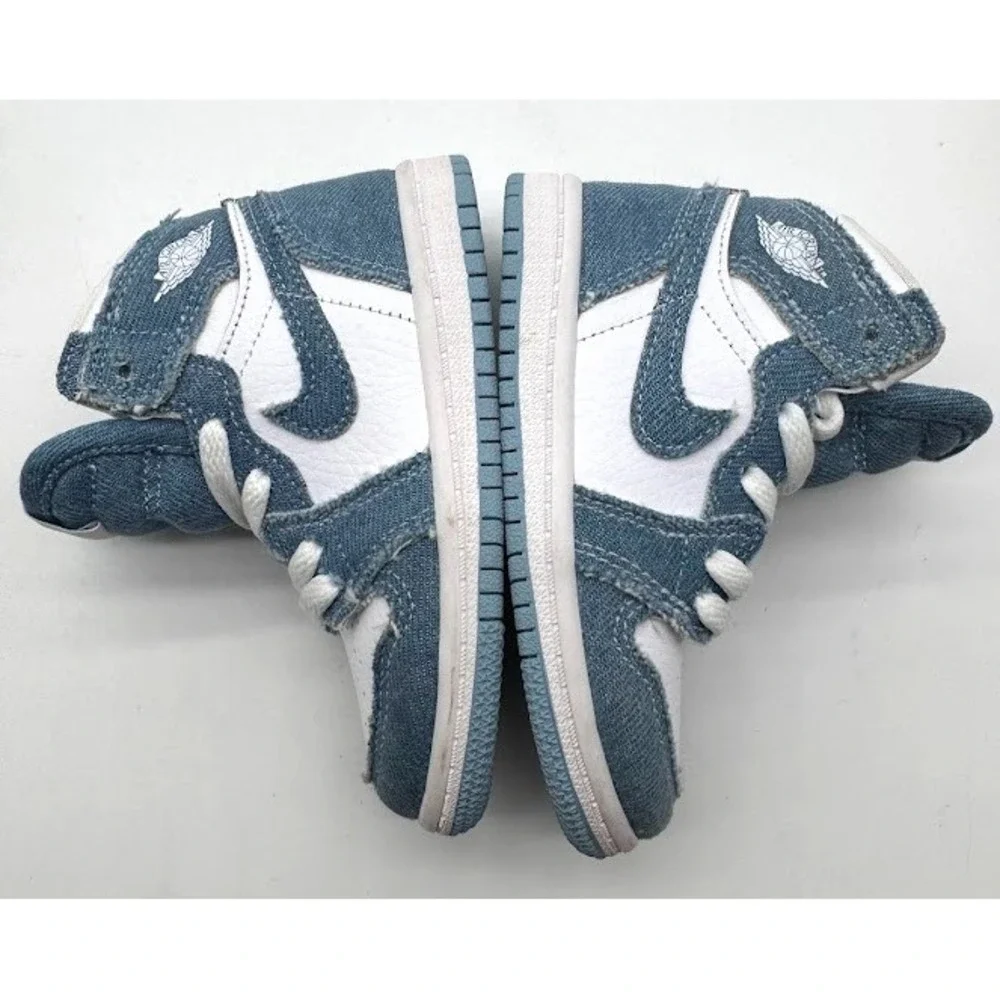 Nike Air Jordan 1 High Denim TD Toddler Sneakers Blue White US 7C CU0450-104